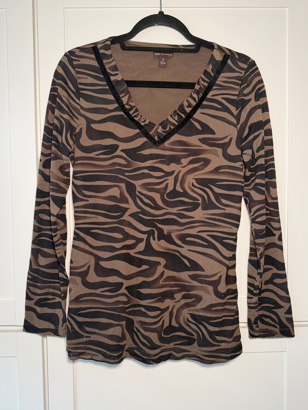 Vintage Y2K Dana Buchman Striped Mesh Fairy Grunge Whimsigoth Beaded Top